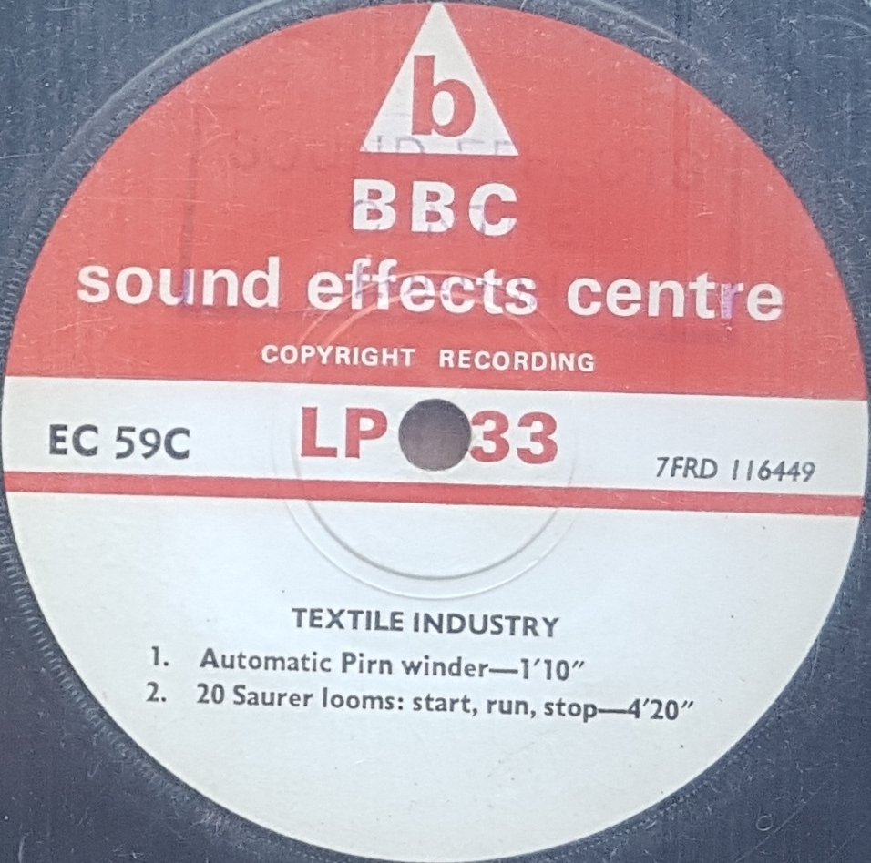 EC 59C Textile industry Not registered from the BBC records and Tapes library Label